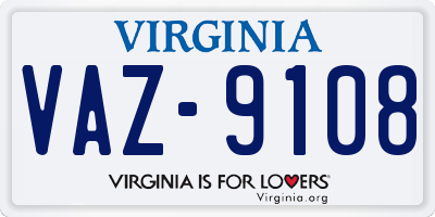 VA license plate VAZ9108