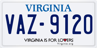 VA license plate VAZ9120