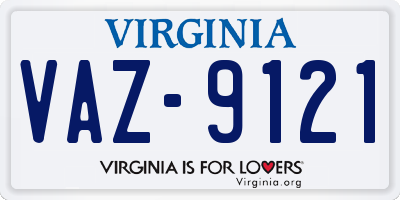 VA license plate VAZ9121