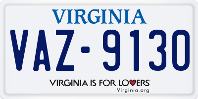 VA license plate VAZ9130