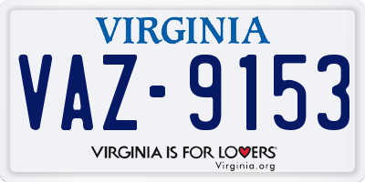 VA license plate VAZ9153