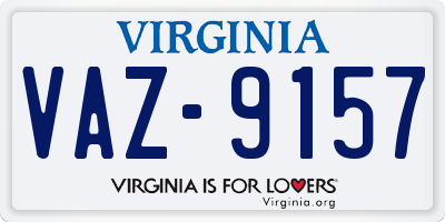 VA license plate VAZ9157