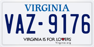 VA license plate VAZ9176