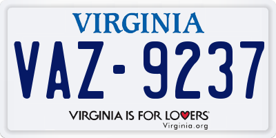 VA license plate VAZ9237