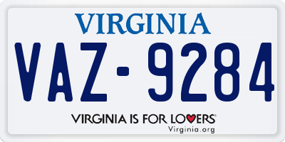 VA license plate VAZ9284