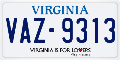 VA license plate VAZ9313
