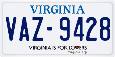 VA license plate VAZ9428