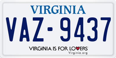 VA license plate VAZ9437