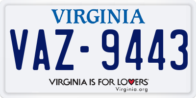 VA license plate VAZ9443