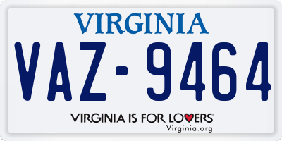 VA license plate VAZ9464