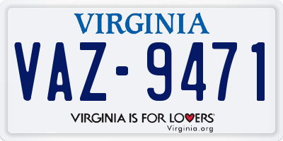 VA license plate VAZ9471