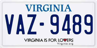 VA license plate VAZ9489
