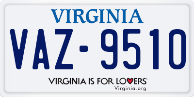 VA license plate VAZ9510