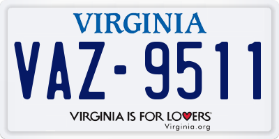 VA license plate VAZ9511