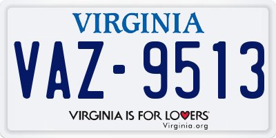 VA license plate VAZ9513