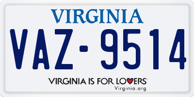 VA license plate VAZ9514
