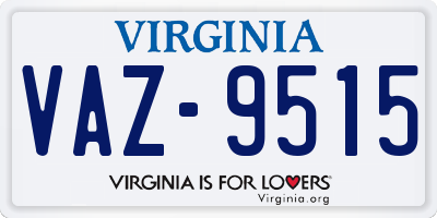 VA license plate VAZ9515