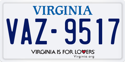 VA license plate VAZ9517
