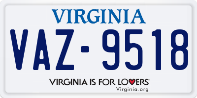 VA license plate VAZ9518