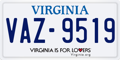 VA license plate VAZ9519