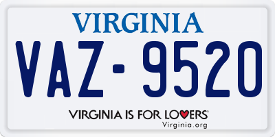 VA license plate VAZ9520
