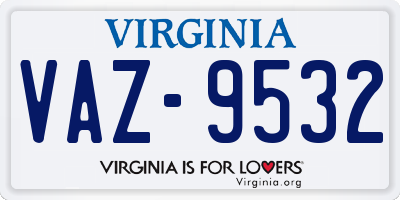 VA license plate VAZ9532