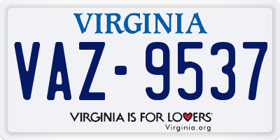 VA license plate VAZ9537