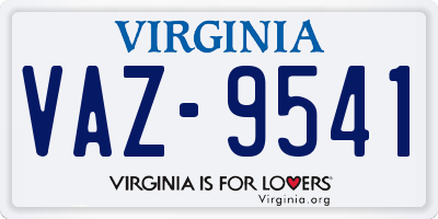 VA license plate VAZ9541