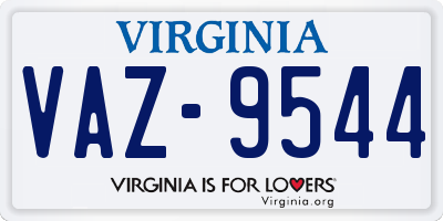 VA license plate VAZ9544