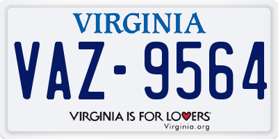 VA license plate VAZ9564