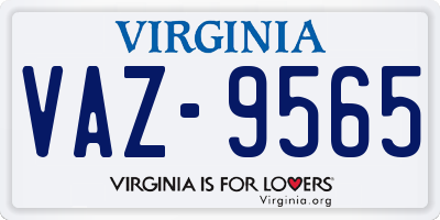 VA license plate VAZ9565