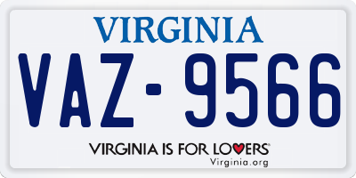 VA license plate VAZ9566