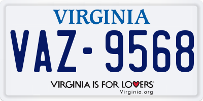 VA license plate VAZ9568