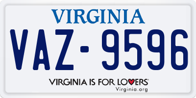 VA license plate VAZ9596