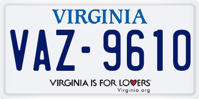 VA license plate VAZ9610