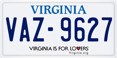 VA license plate VAZ9627