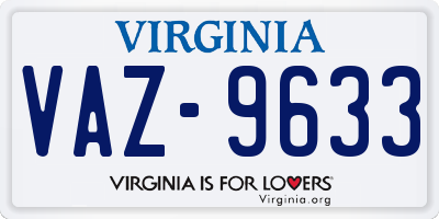 VA license plate VAZ9633