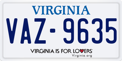 VA license plate VAZ9635