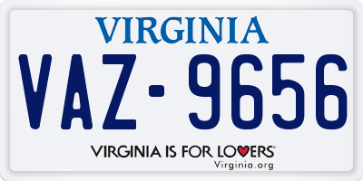VA license plate VAZ9656