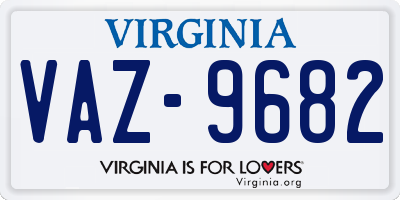 VA license plate VAZ9682