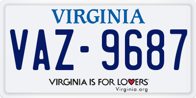 VA license plate VAZ9687