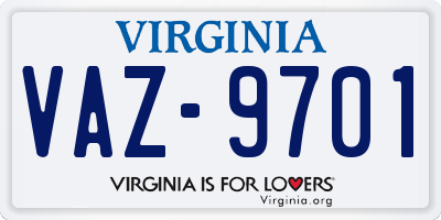 VA license plate VAZ9701