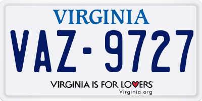 VA license plate VAZ9727