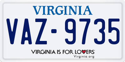 VA license plate VAZ9735