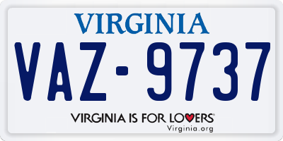 VA license plate VAZ9737