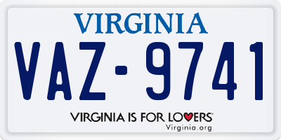 VA license plate VAZ9741