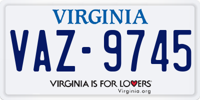 VA license plate VAZ9745