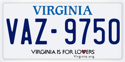 VA license plate VAZ9750