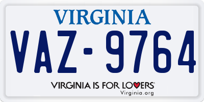 VA license plate VAZ9764