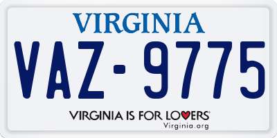 VA license plate VAZ9775